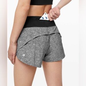 Lululemon speed up shorts grey black 4 tall updated fit
